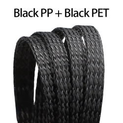 Flexible Cable Sleeving - Durable Braided Insulated Protection Wrap - 5 meters (Black Black)