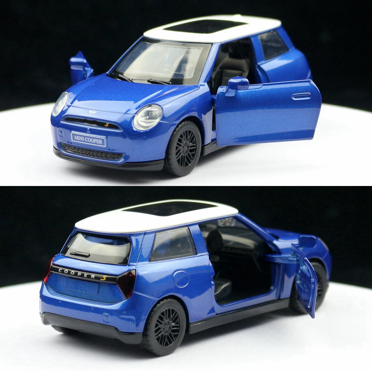 1/34 Mini Cooper S BMW Toy Car Diecast Vehicle Miniature Metal Model Pull Back Doors Openable Collection Gift for Kid Match Box 4
