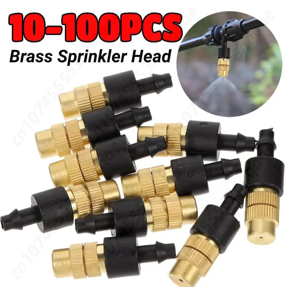 Garden Micro Sprinkler Adjustable Dripper Drip Head Brass Spray Nozzle Irrigation Supplies 10-100PCS