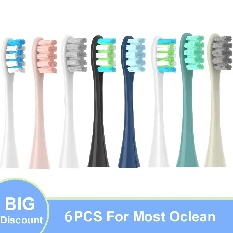 Substituição Cabeças para Oclean Flow Escova de Dentes Suave Dupont Sonic Vácuo Escova de Cerdas x Pro z1 f1 One Air se Pcs