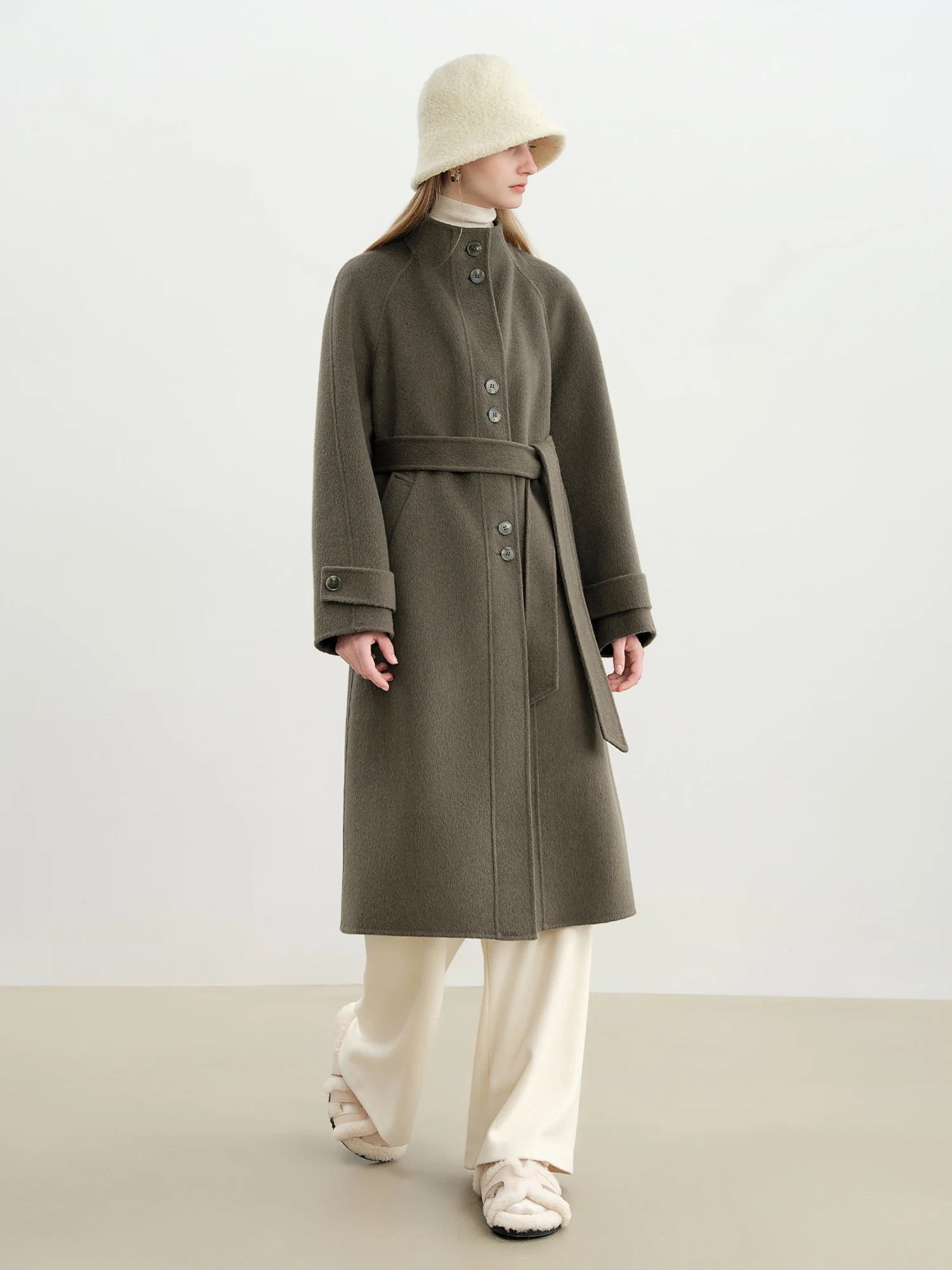 ZIQIAO Petite Stand Collar Full Wool Coat Women 2025 New Style High-end  Woolen Gray Coat Cool Unisex Commuting - AliExpress 200000345