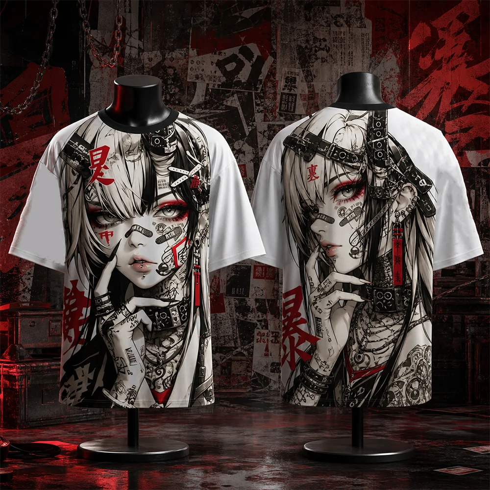 Unisex Schnelltrocknend Atmungsaktiv 3D-Druck Japanischer Anime Sport T-Shirt für Outdoor Streetwear Modische Eltern-Kind-Kleidung