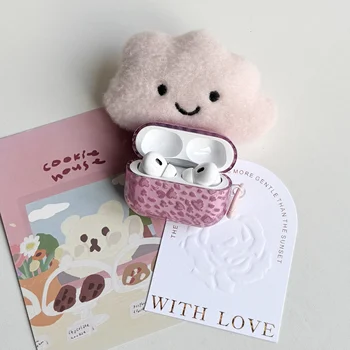 Alternative view of Pink Heart Leopard Print AirPods Case