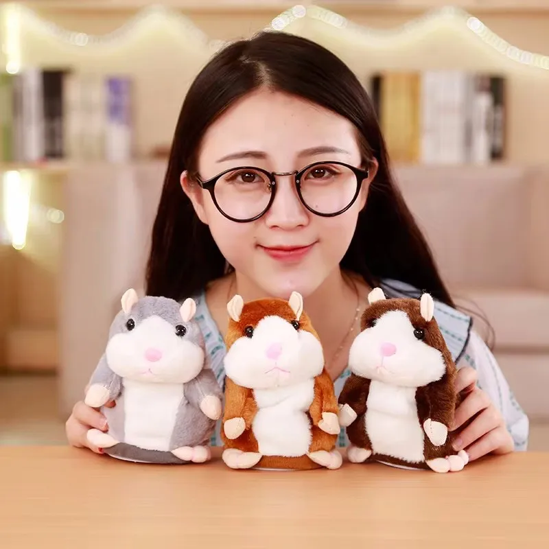 Imitation Talking Little Hamster Animal Plush Talking Nod Hamster Doll Soothing Crying Baby Toy Funny Toy Children Gift