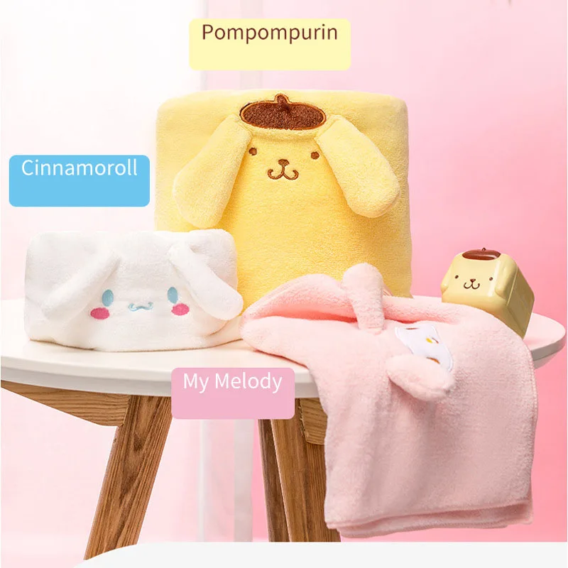 Kawaii Cute Sanrio Mymelody Cinnamoroll Pompompurin Coral Velvet Towel
