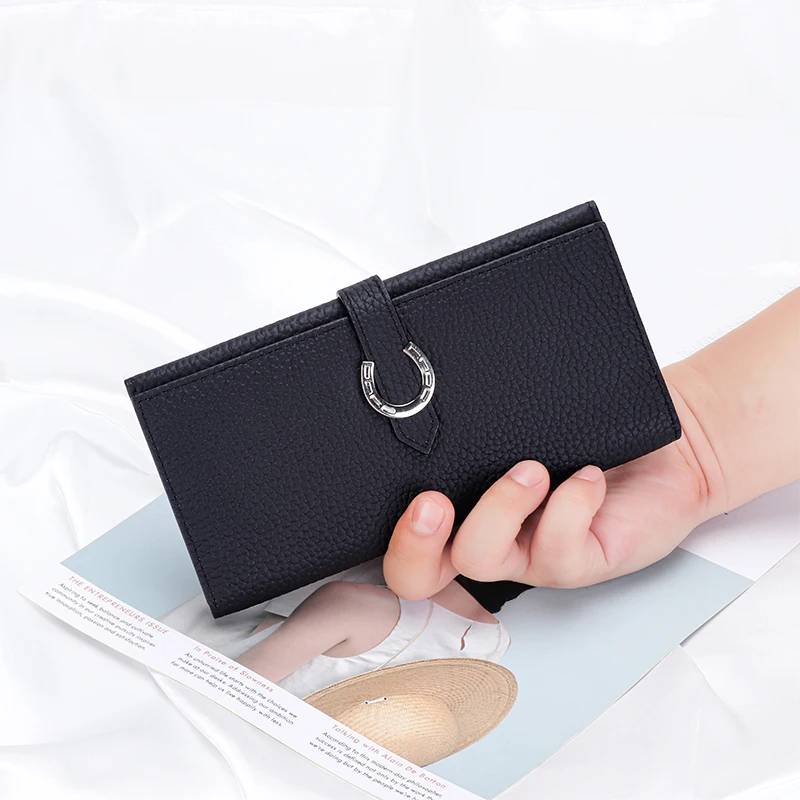 Luxury Cow Leather Simple Women's Long Wallet Multiple Card Positions Mobile Phone Coin Purse Purses for Women Card Holder
