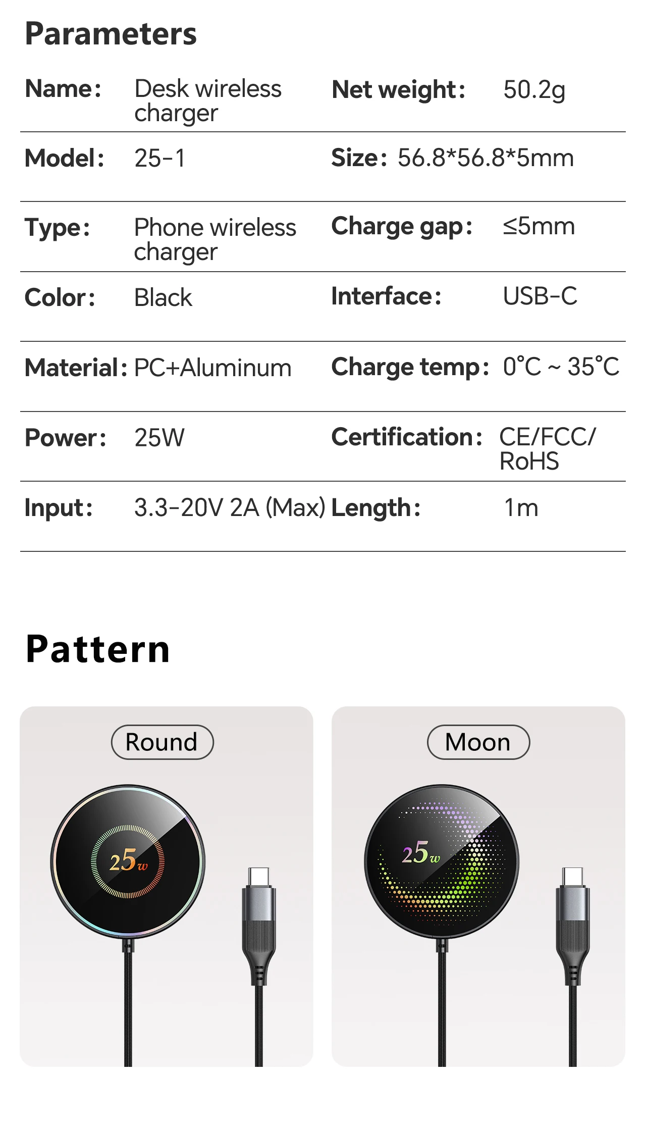 Kabelloses Ladegerät 25W Handy-Ladestation für iPhone 17 16 15 14 13 12 Pro Max Samsung Xiaomi Schnell-Ladestation – Detail 10