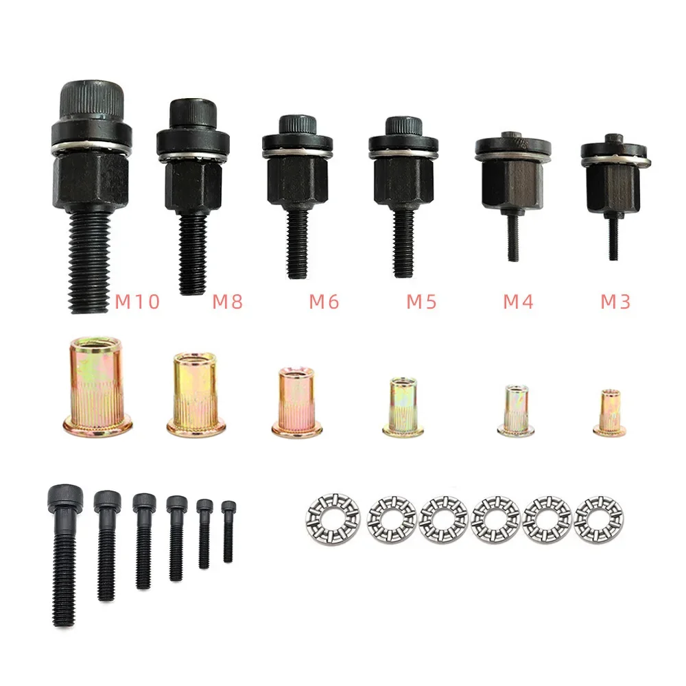 M3M4M5 M6M8M10 Rivet Nut Gun Drill Adapter Tool Riveting Manual Threaded Hand  Rivet Tools Riveter Inserts Metal License Plate