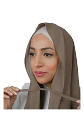 

2021NEW Trendy Women Plain Bubble Chiffon With Rope Convenient Hijab Wrap Solid Color Muslim Hijabs Scarf Headscarf 20 COLOR