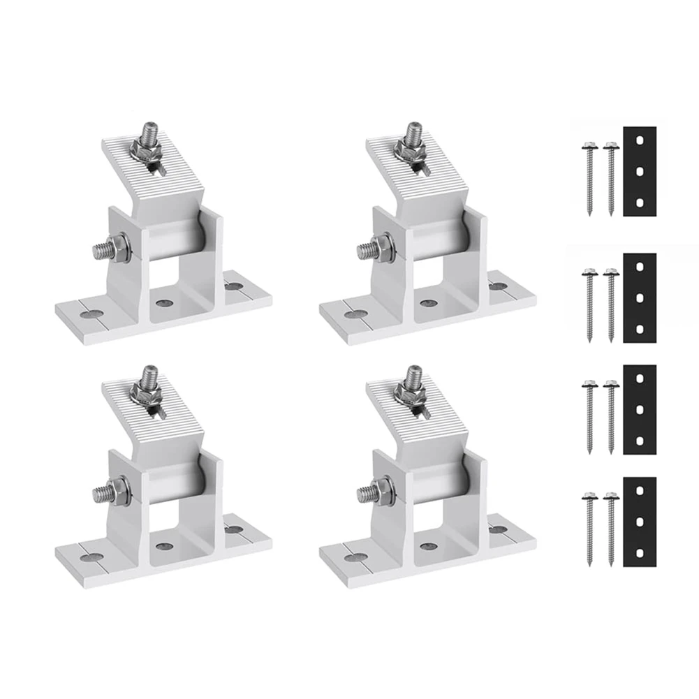 4Set Di Staffe Per Pannelli Solari, Staffe Per Moduli Fotovoltaici Regolabili Da 15-30 °, Supporti Solari, Tetto Piano, Modulo Solare Di Montaggio