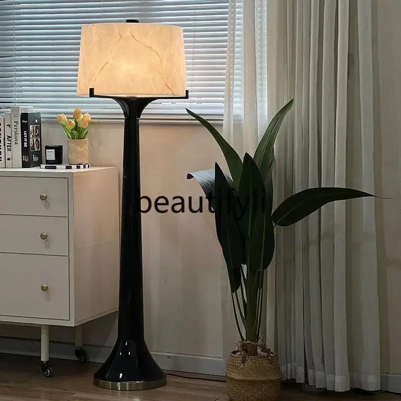 Designer Spanish natural marble floor lamp living room hotel model room bedroom study