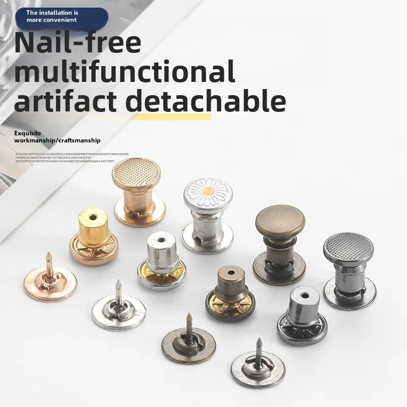 Multi-Functional Flat Bottom Metal Button Sleeves Removable And Adjustable Bag Hat Universal Metal Buckle Clothing Accessories S