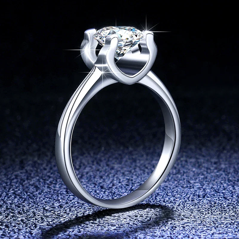 Luxury Rare PT950 Platinum Ring Fine Jewelry Classic 1 Carat / 2 Carat D Color VVS1 Diamond Moissanite Wedding Rings for  Women