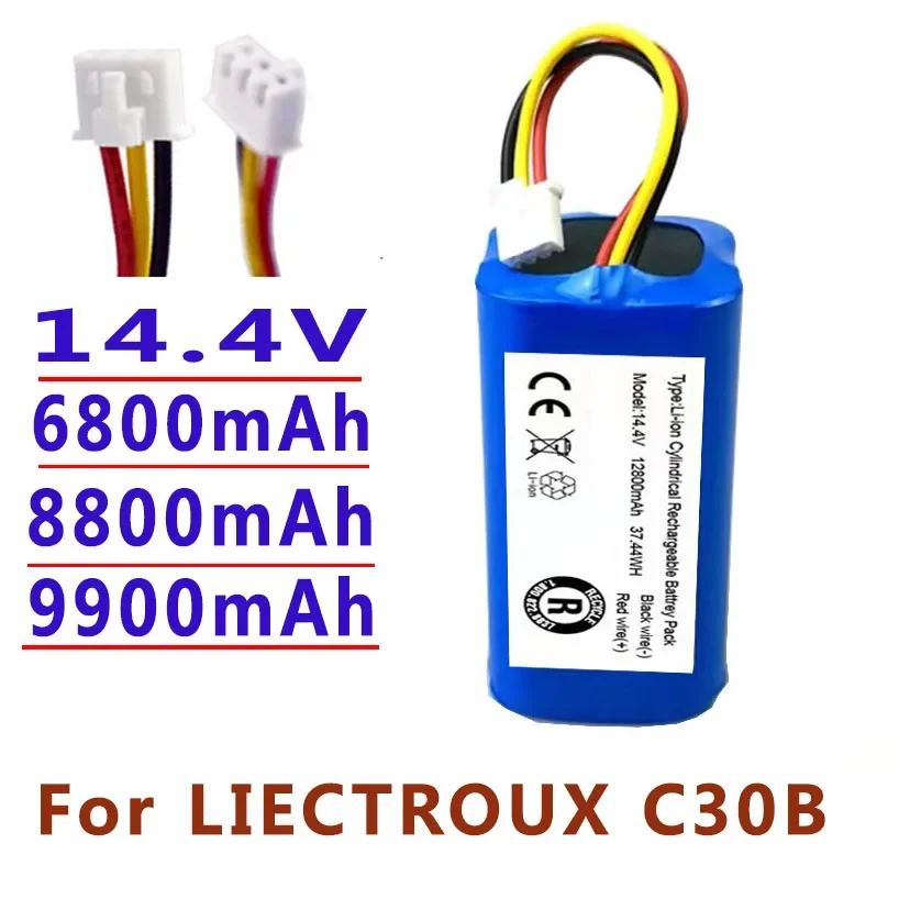 Battery for Lirctroux C30B Robot Vacuum Cleaner 14.4V 2800mAh 6800mAh lithium cell power tool battery rechargeable battery vacuum cleaner battery battery replacement