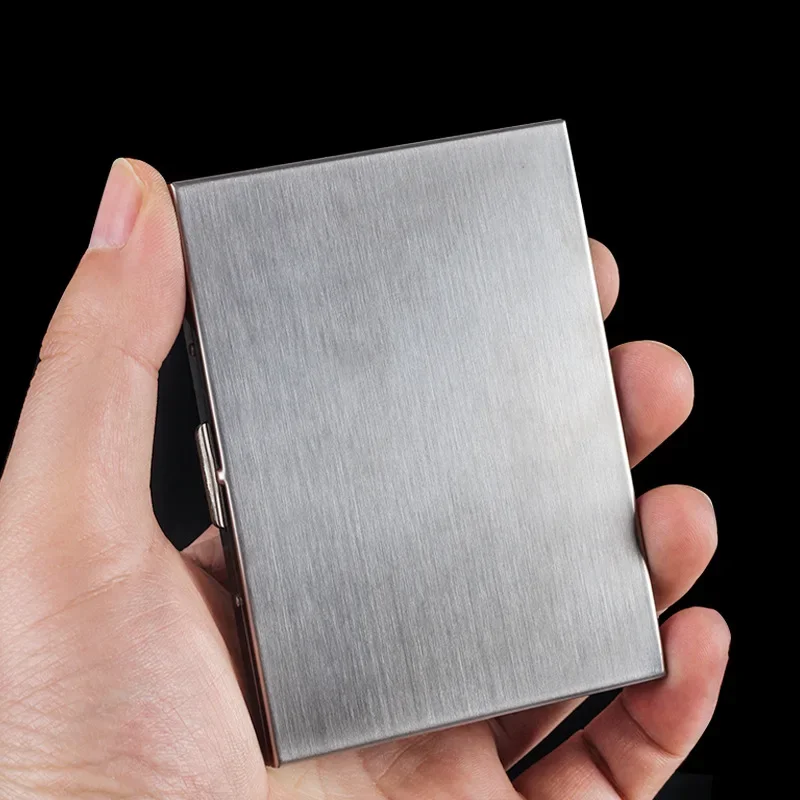 Ultra-Slim Stainless Steel Cigarette Case with Clip & Moisture Protection