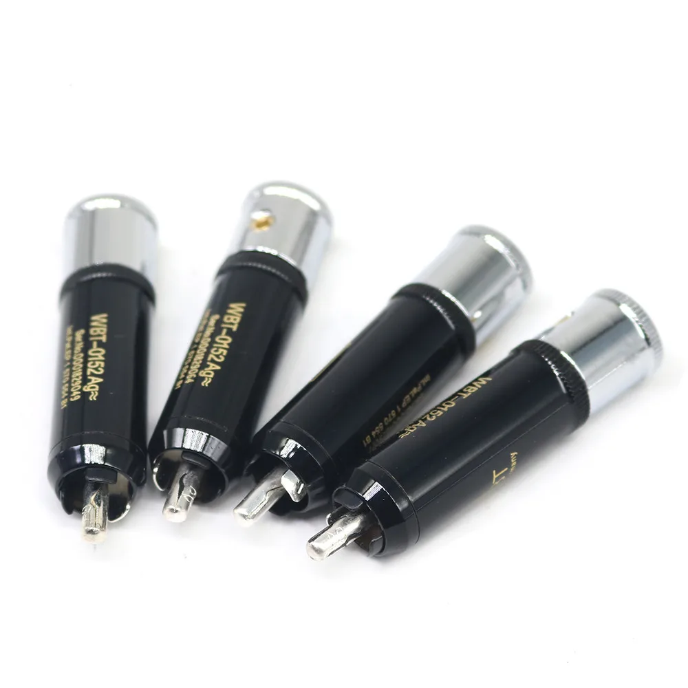HIFI WBT-0152Ag 순수 구리 은도금 자동 잠금 RCA 플러그 오디오 케이블 커넥터 10.5mm
