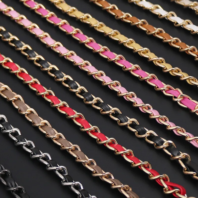 10pcs 120CM PU Leather Metal Handbag Chain Adjustable Replaceable Shoulder Bag Straps Crossbody Backpack Belts Accessories