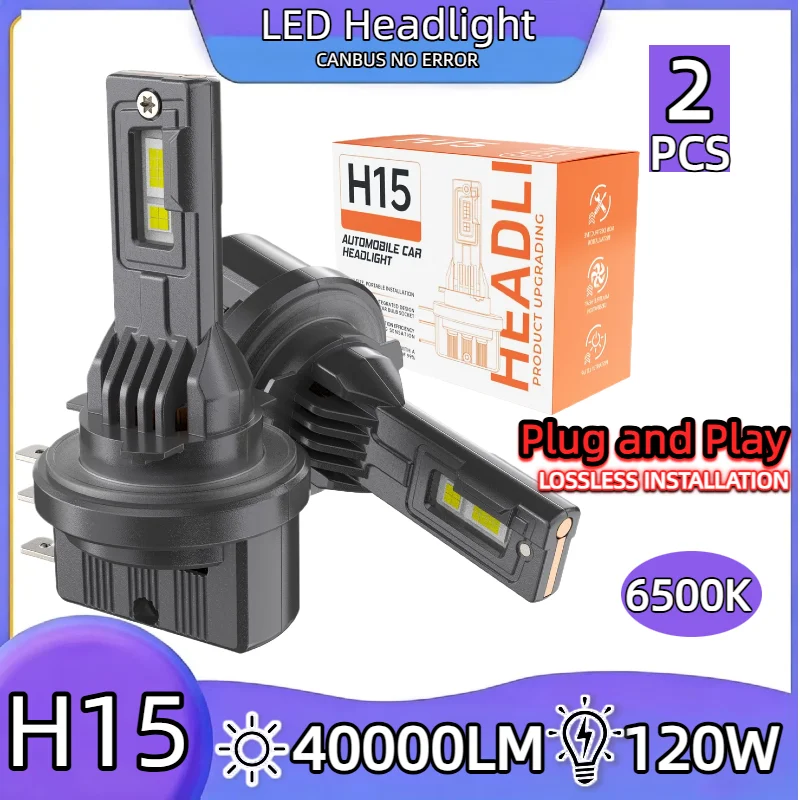 H15 LED 헤드라이트 전구 h7 led 터보 라이트 H11 상하향등 자동차 램프 자동차 주행등 캔버스 6500K 120W