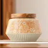 Nordic Retro Flowering Ceramic Tea Caddy Moisture Sealed Storage Box Household Countertop Decoration Jar Crafts Home Decoration 5