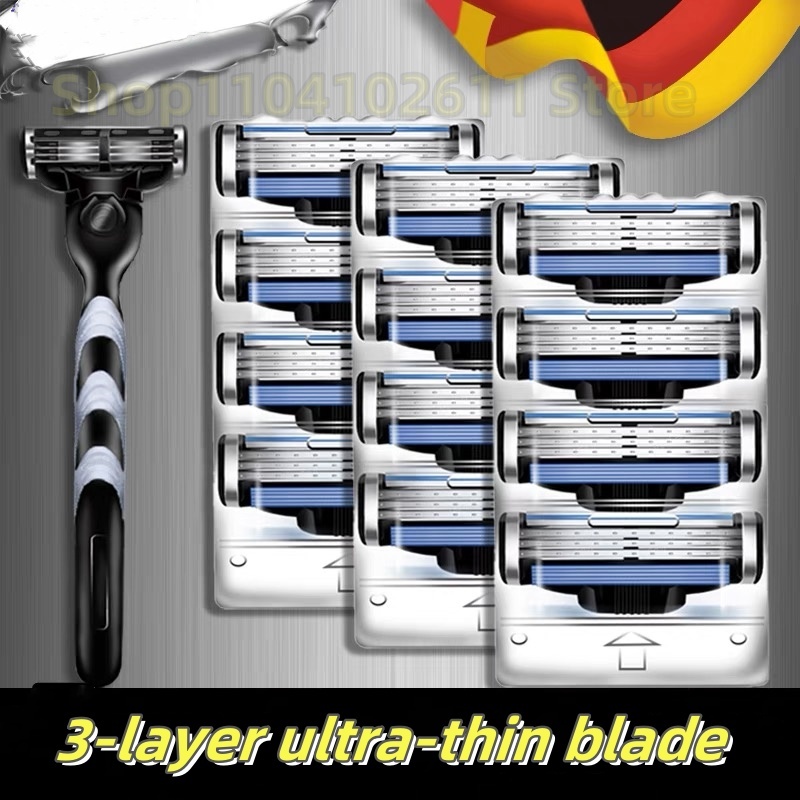 4/8/12/16/ Blades Men Women Manual Safety razor 3-Layer Stainless Steel Hair Removal Shaving Replaceable Shaver Head