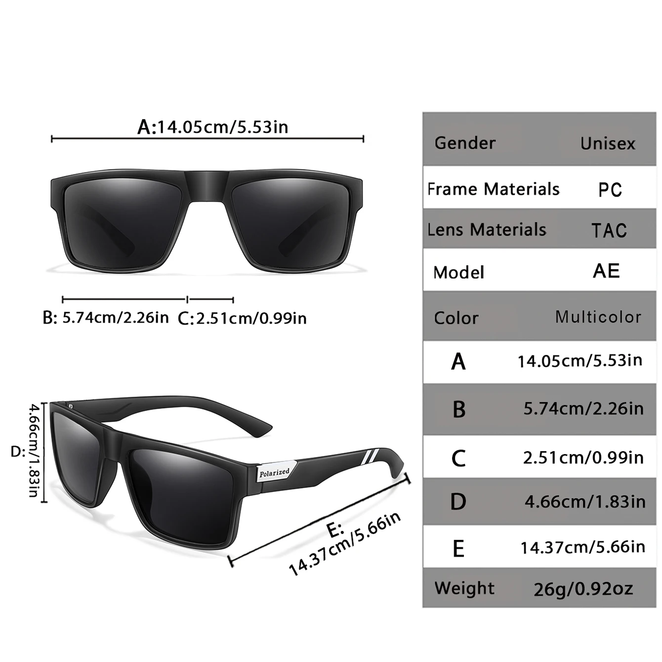 LOISRUBY UV400 Polarized Square Cycling Sunglasses