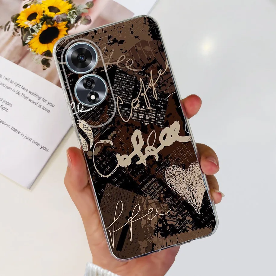 2024 New Stylish Flower Transparent Soft Silicone Slim Back Cover