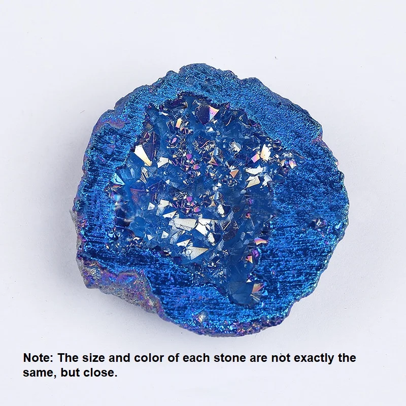 thumbnail image 1 of Piedra geoda de ágata natural irregular, piedra geoda de cristal curativa de Reiki, rocas de colores sintéticas chapadas, muestra mineral decorativa, 1 of 5