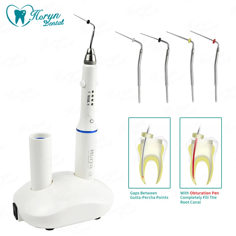 Dental Gutta Percha Endodontic Obturation Systems Endo Heated Pen Cordless Wireless with 4 Tips And 2 Batteries 110V/220V