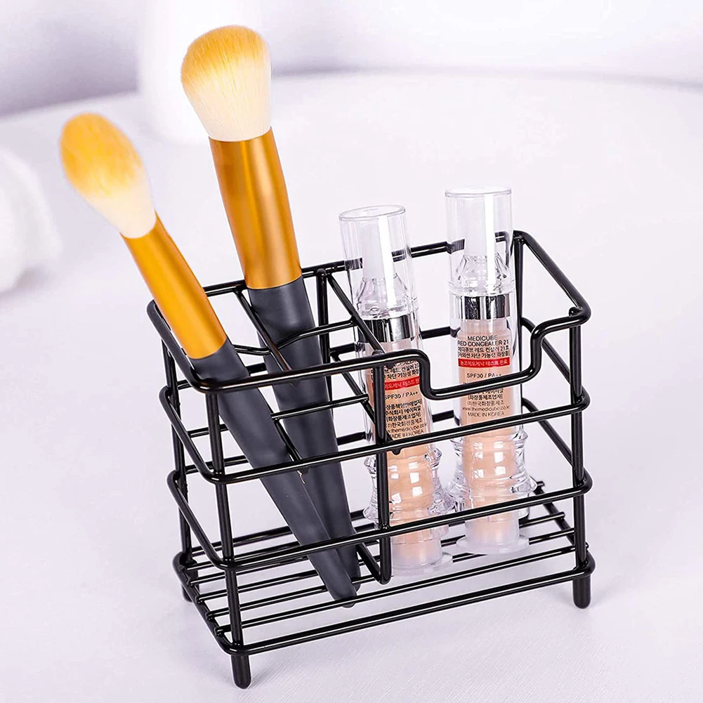 Toothbrush Holder Set Toothbrush Holder Bathroom 5 Slots Silver Stainless Steel Bathroom Accessories Countertop Pen Brush Organizer Bathroom Accessories