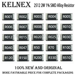 20PCS 2512 SMD Alloy Resistor 2W 1% Resistors R001 R002 R003 R004 R008 R009 R010 R012 R015 R020 R025 R060 R070 R100 R120 R150