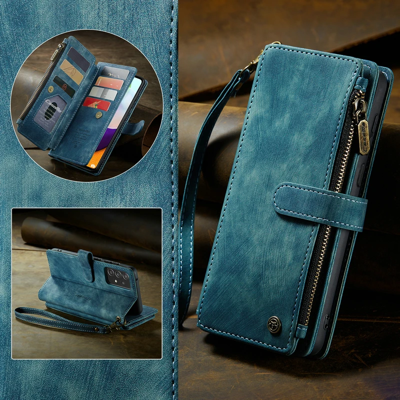

Wallet Case for Samsung Galaxy S22 Ultra S21 FE S20 S10 Plus A12 A13 A22 A32 A33 A51 A52 A53 A54 A72 S23 5G Leather Phone Case