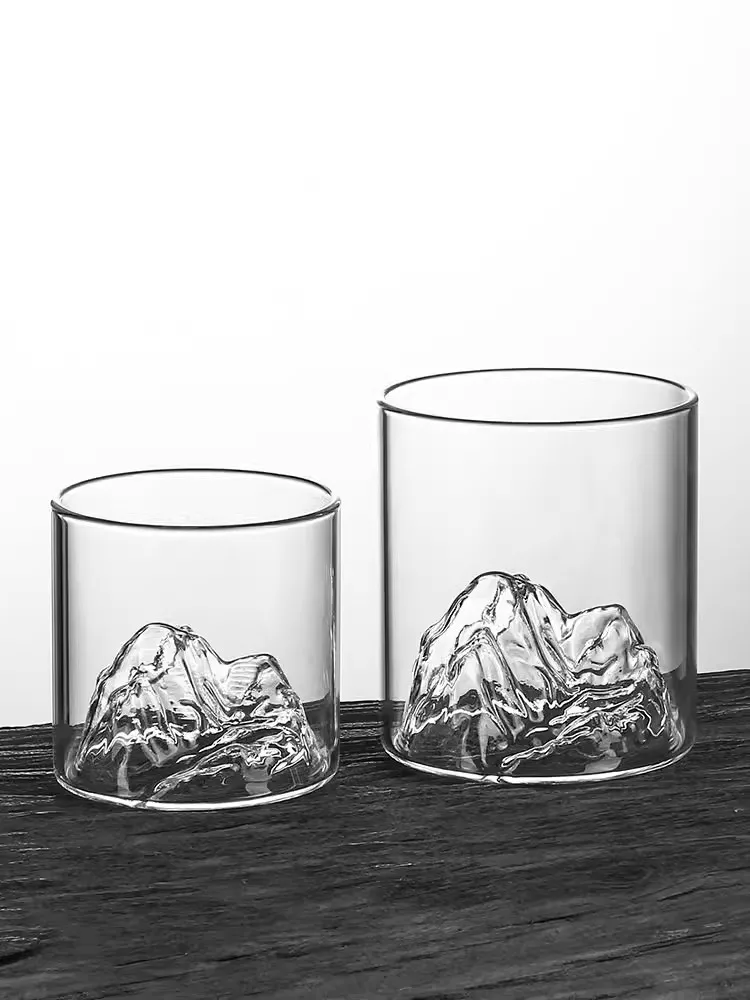 Japanese Whisky Glass Cup Creative Iceberg Design Glass Cup Mountain Water Glacier Mug Fuji Artwork Gift