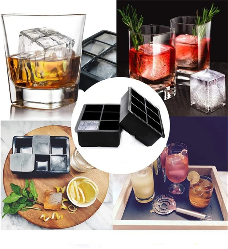 Grid Big Ice Food Mold Giant Jumbo Large Food Grade Silicone Ice Cube Square Tray Mold DIY Maker Cube Tray silicone ice cube maker,ice maker