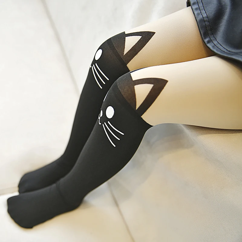Kids Socks Kids Pantyhose Toddler Tights Kids Leggings Fashion and Cute Cartoon Splicing Children Pantyhose Printing GirlsTights Spring and Autumn Kids Stockings