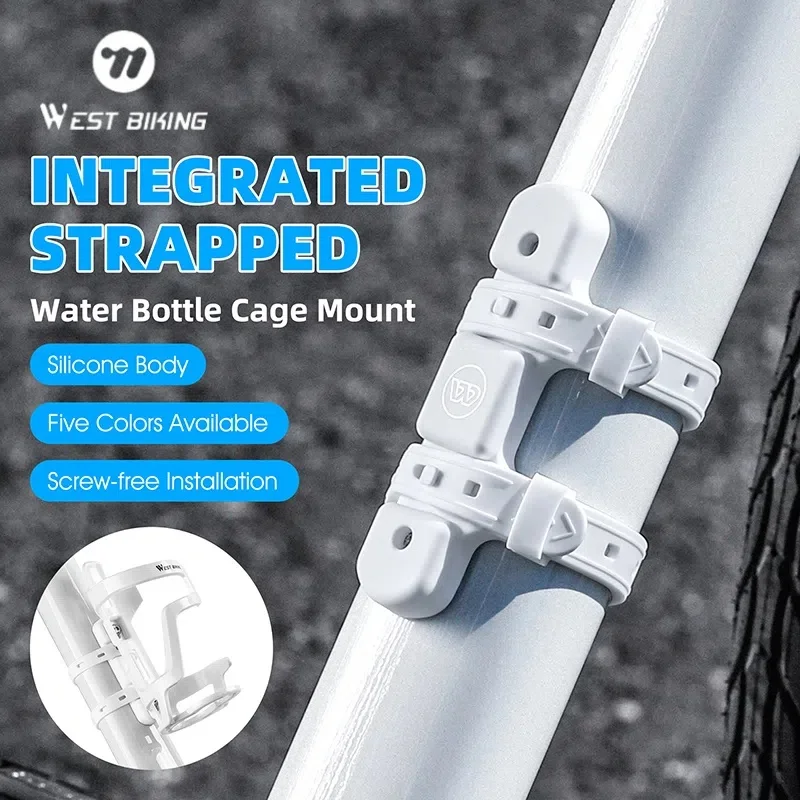 Bicycle Water Bottle Cage Bicycle Bottle Holder Water Bottle Holder WEST BIKING Bicycle Water Bottle Holder Installation Base Silicone Bottle Cage Set MTB Road Bike Stand Accessories