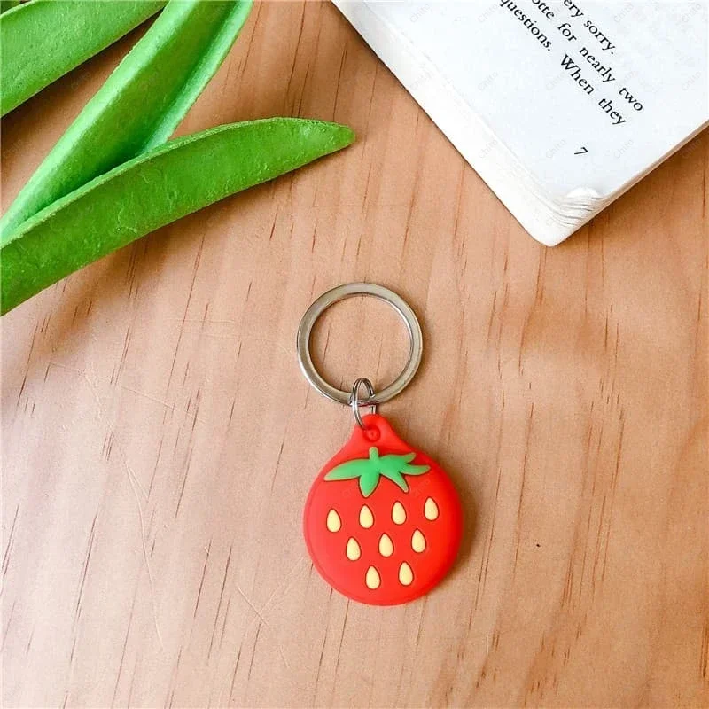 Airtag Case Cute Cartoon Soft Silicone Protective Cover For Apple Airtags Holder KeyChain Shell Tracker