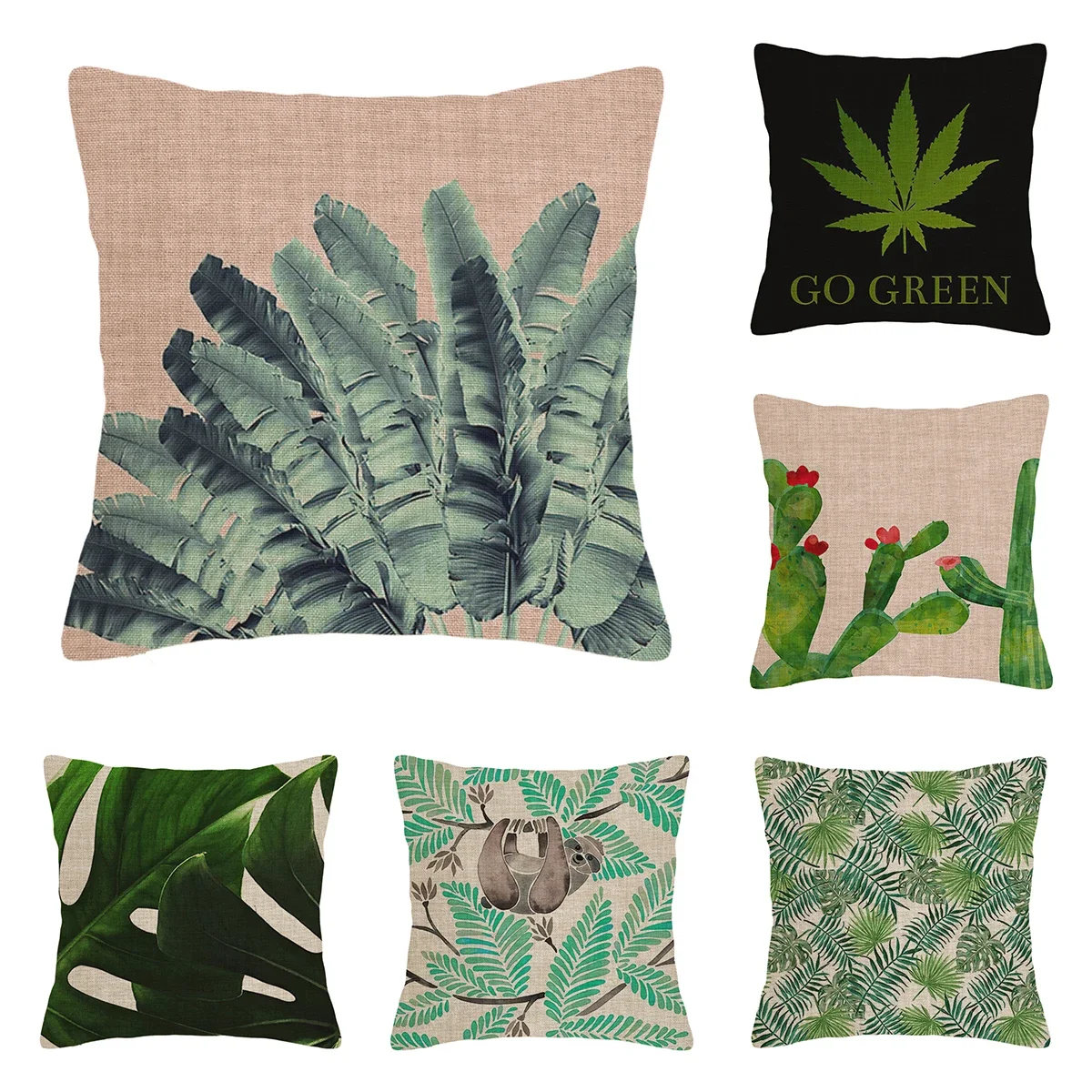 

Декоративная подушка для дома, современный декор для гостиной, декоративная наволочка 45*45 40x40 см 60x60 см 45x45 см 50x50 см с зелеными растениями