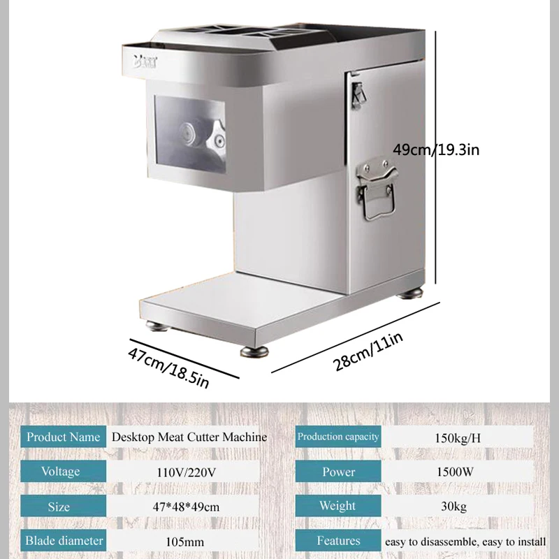 Description Picture 6 of itemStainless Steel Fresh Meat Slicer Fully Automatic Electric Commercial Chicken Shredder