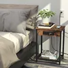 Nightstand with Charging Station Bedroom End Side Table with USB Ports  outlets Modern Record Player Stand 2-Tier Bedside Table 2