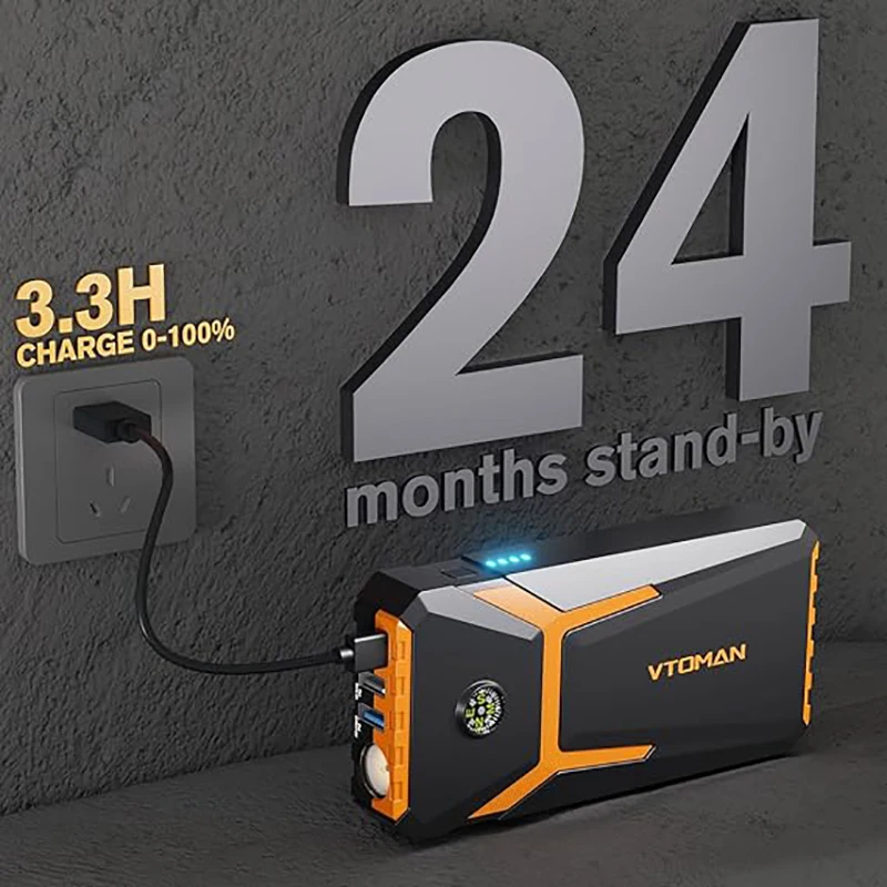 VTOMAN V6 Pro Car Jump Starter Car Battery Charger 2000A Auto Emergency Booster Starting Device