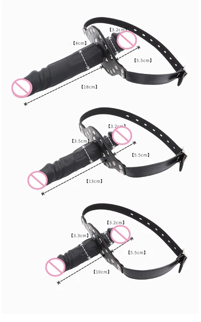 Doppel-Ended Dildo Tiefe Blowjob Sex Spielzeug Gag Öffnen Mund Stecker Leder Harness Lesben Strapon Penis Butt Plug BDSM erotic Bondage