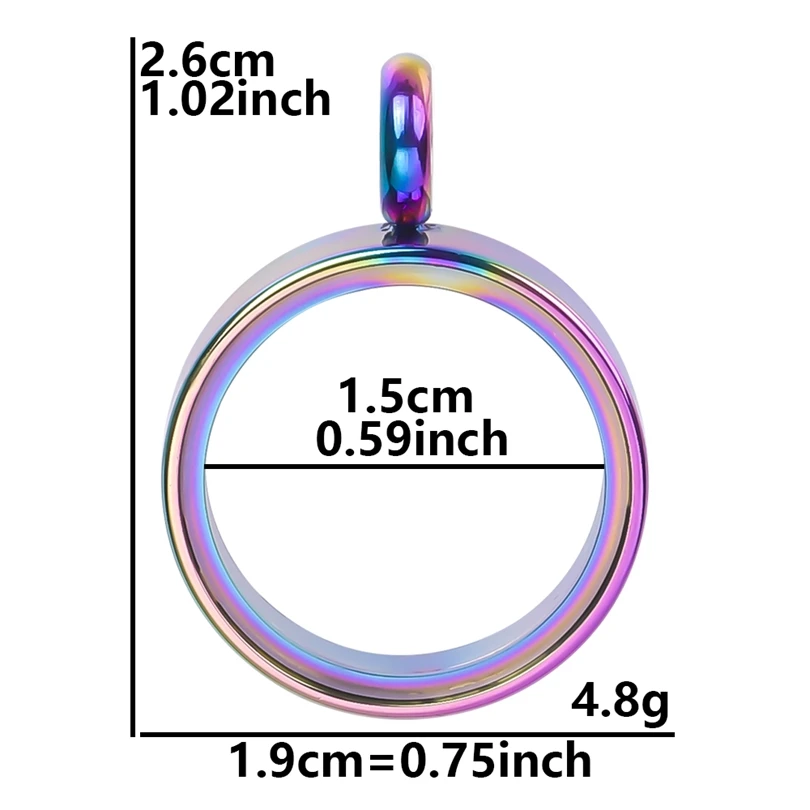 High-Quality Stainless Steel Round Glass Coin Bezel Photo Locket Pendant