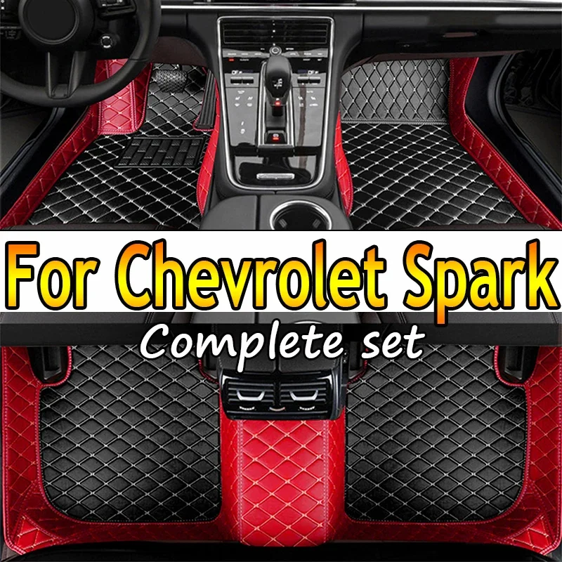 Car Floor Mats For Chevrolet Holden Spark M400 2016~2019 Leather Mat Non-slip Anti-dirt Pad Carpets Leather Mat Car Accessories