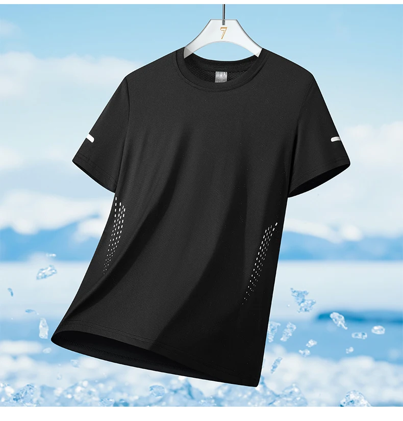 Mens Quick-Dry Running T-Shirt - Breathable Outdoor Sports Tee