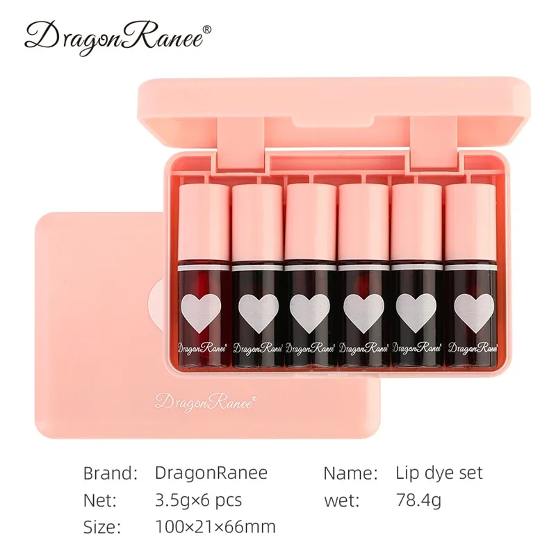 Lip Makeup Lip Gloss Lipstick Set 6pc Autumn and Winter Moisturizing Long-lasting Waterproof Nonstick Cup Cosmetics