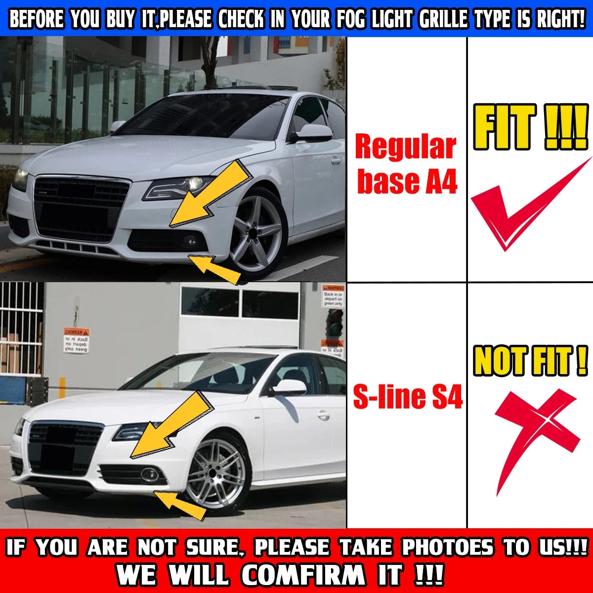 Schwarz/Chrom Nebel Licht Gitter Für Audi A4 B8 2009-2012 Auto Front Stoßstange Grill Mesh Waben gitter Nebel Licht Surround Abdeckung – Detail 2