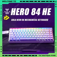 New AULA HERO 84HE 8K INSTOCK Magnetic Switch Gaming Keyboard E-sport Custom RGB Mechanical Keyboard Ergonomics Game Accessories