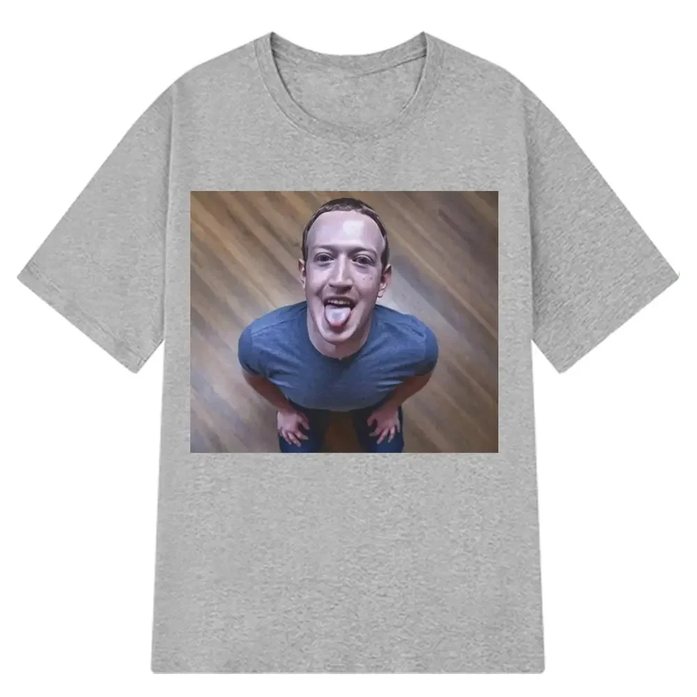 Funny Brain Rotting Expression T-shirt Mark Zuckerberg Good Joke T-shirt for Women Short-sleeve T-shirt 3