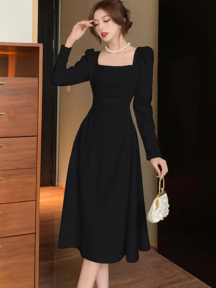 Vestido Linea Vestidos Negros Cortos Con Manga Vestido Corto Ropa