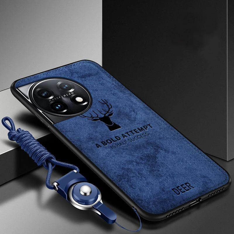Per Oneplus 11 Custodia Morbida In Silicone + Tessuto Duro Custodia Protettiva Sottile Per Cervo Per One Plus 11 Oneplus 11 1 + 11 Custodia Per Telefo